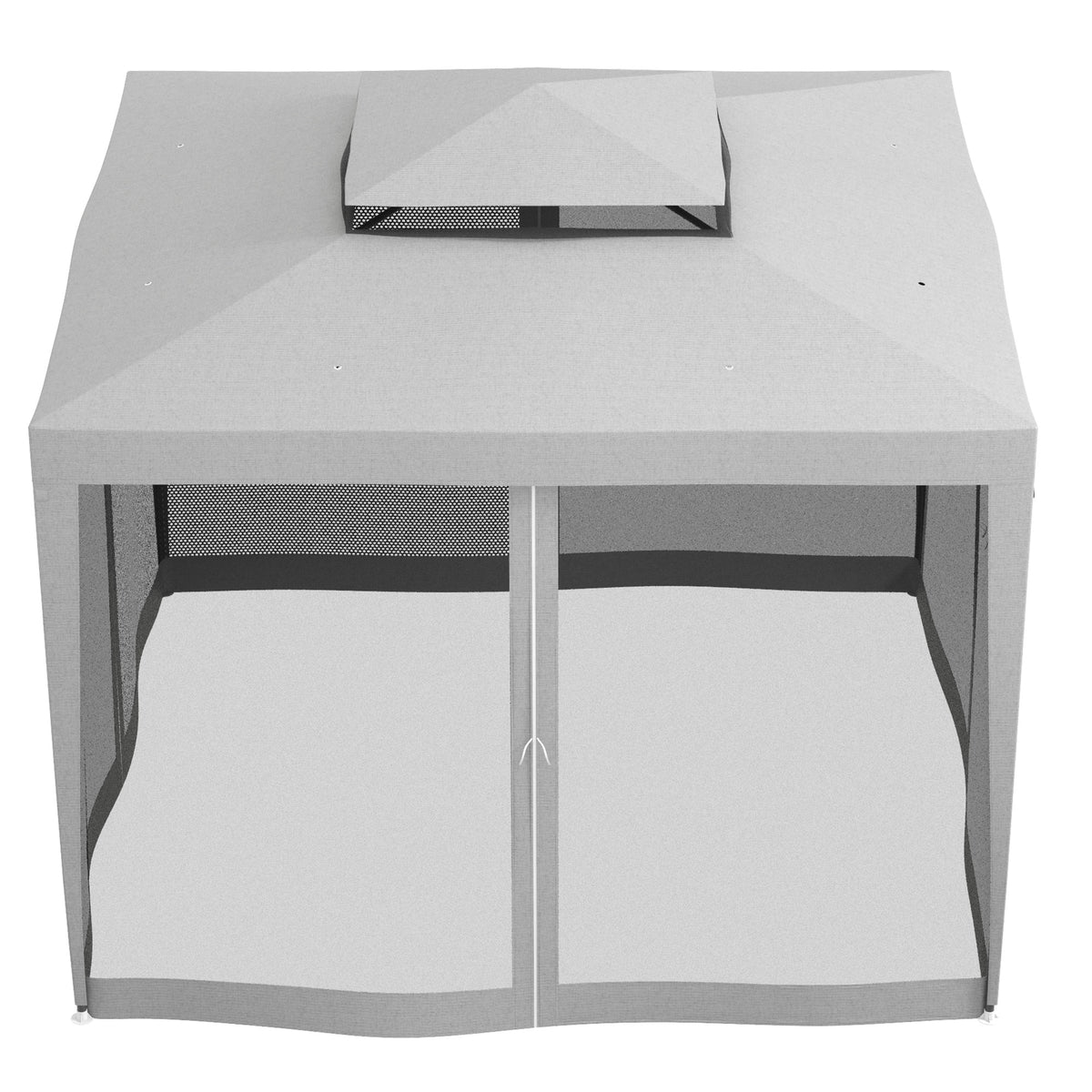 Toldo de jardín de 3x3 m con doble techo y mosquitera