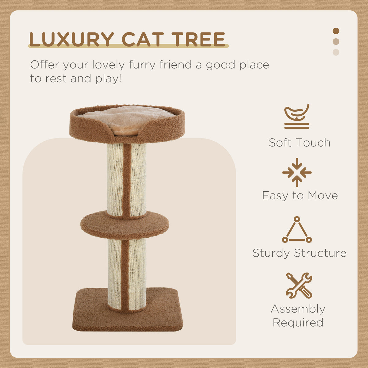 Multi-Tier Cat Tree with Sisal Scratching Post and Bed