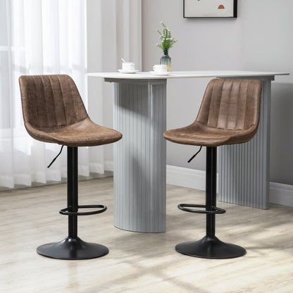 Adjustable Bar Stools Set of 2 — Black