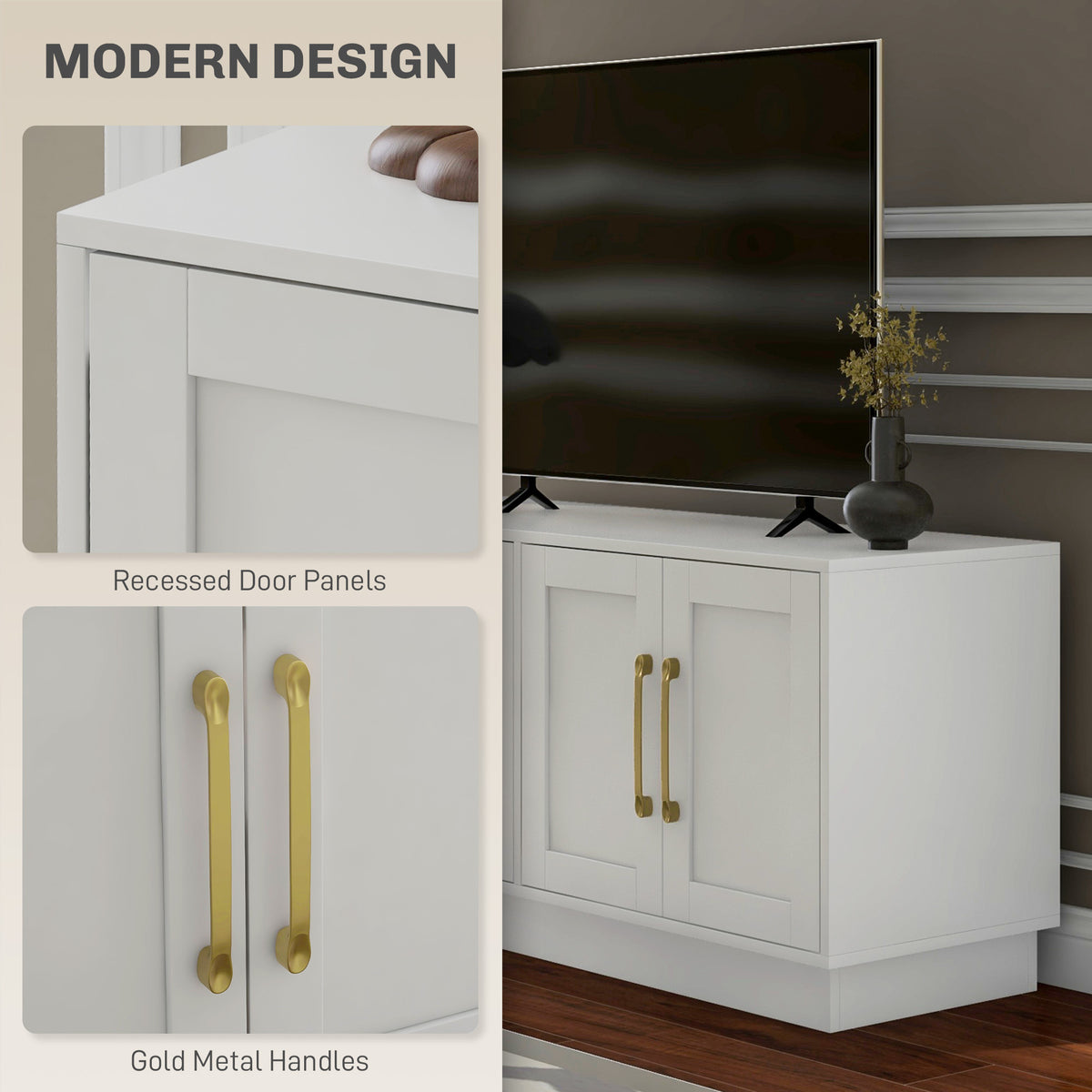 Mueble de TV moderno de 120 cm con puertas