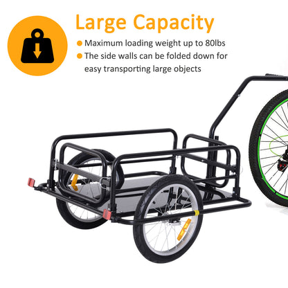 Folding Bike Cargo Trailer with Universal Hitch