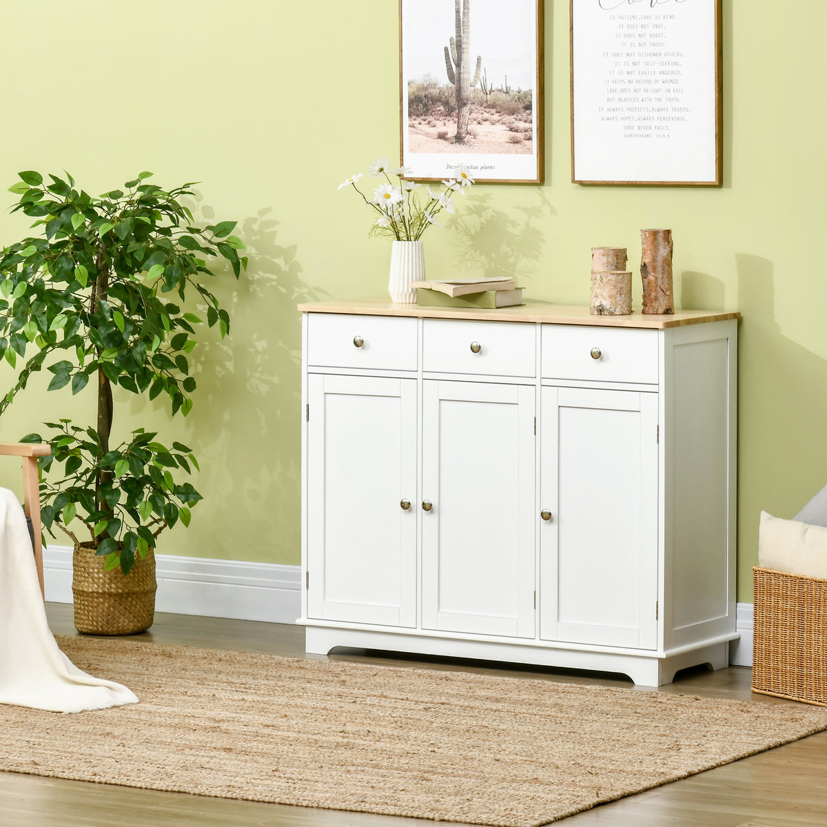 Modern Sideboard with Storage Drawers and Adjustable Shelves