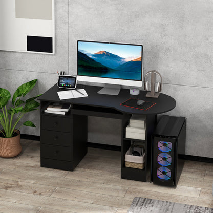 Modern computer desk with storage and drawers