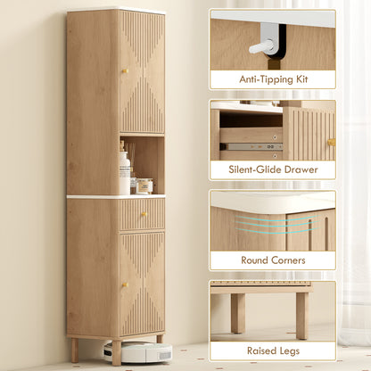 Bathroom Cabinet 66" Tall — Oak