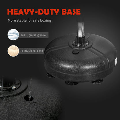 Freestanding reflex punching bag with stand