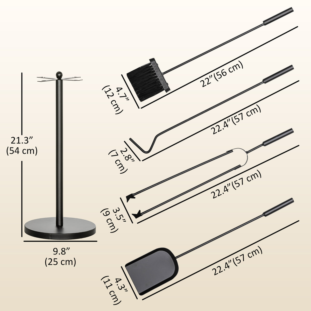 Fireplace Tools Set — Set of 5