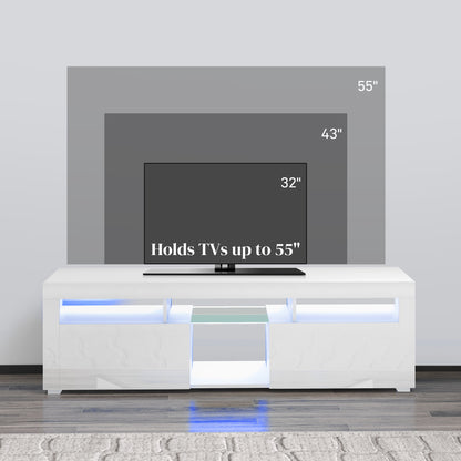 Mueble de TV moderno con luces LED y almacenamiento