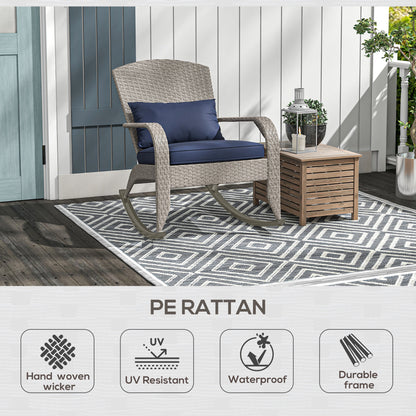 Adirondack Rocking Chair Wicker with Cushion
