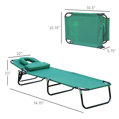 Folding lounge chair with face hole 3 positions