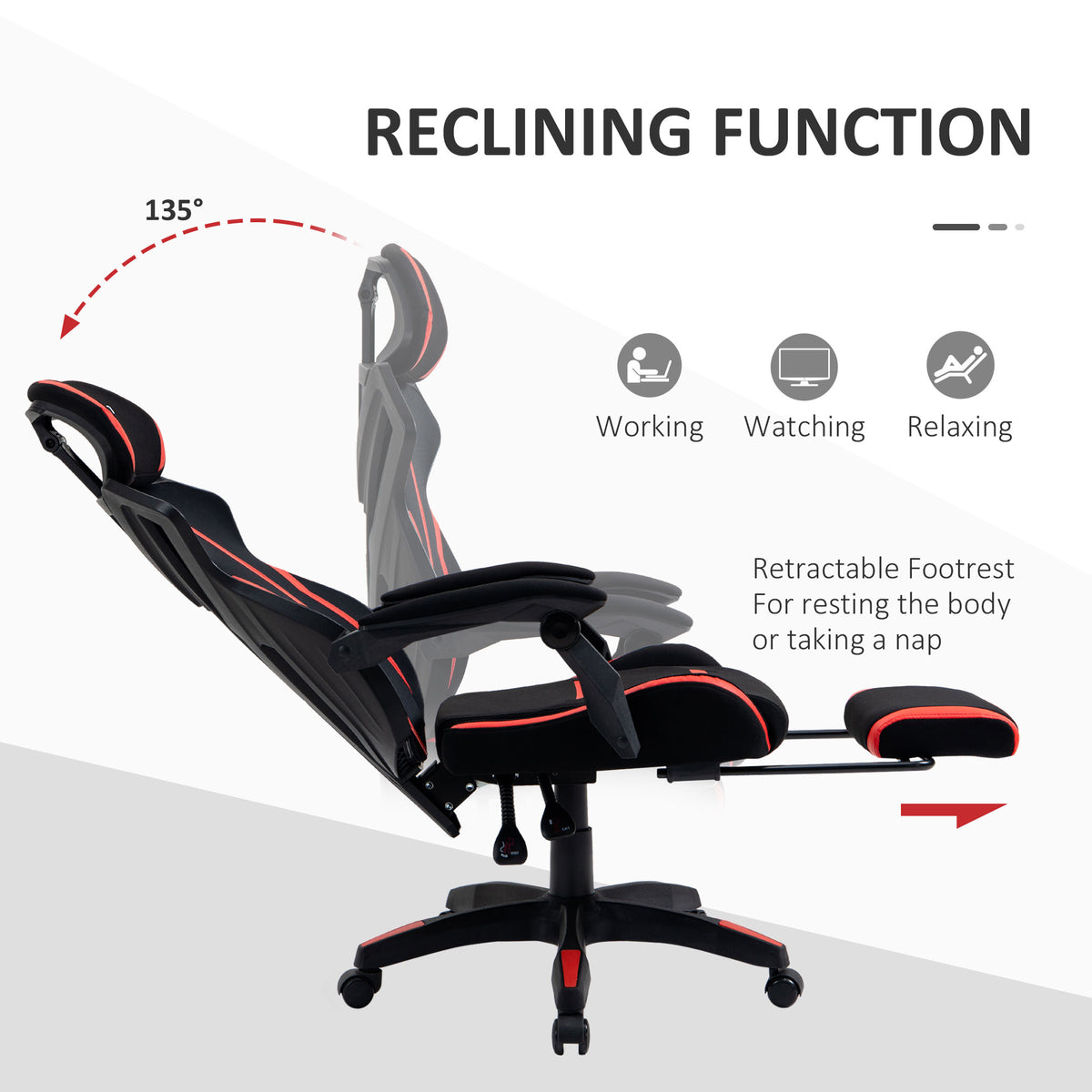Ergonomic Gaming Chair with Footrest
