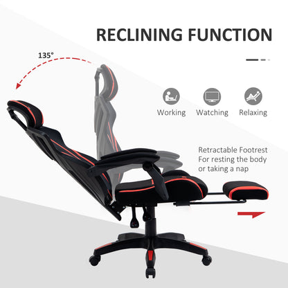 Ergonomic Gaming Chair with Footrest