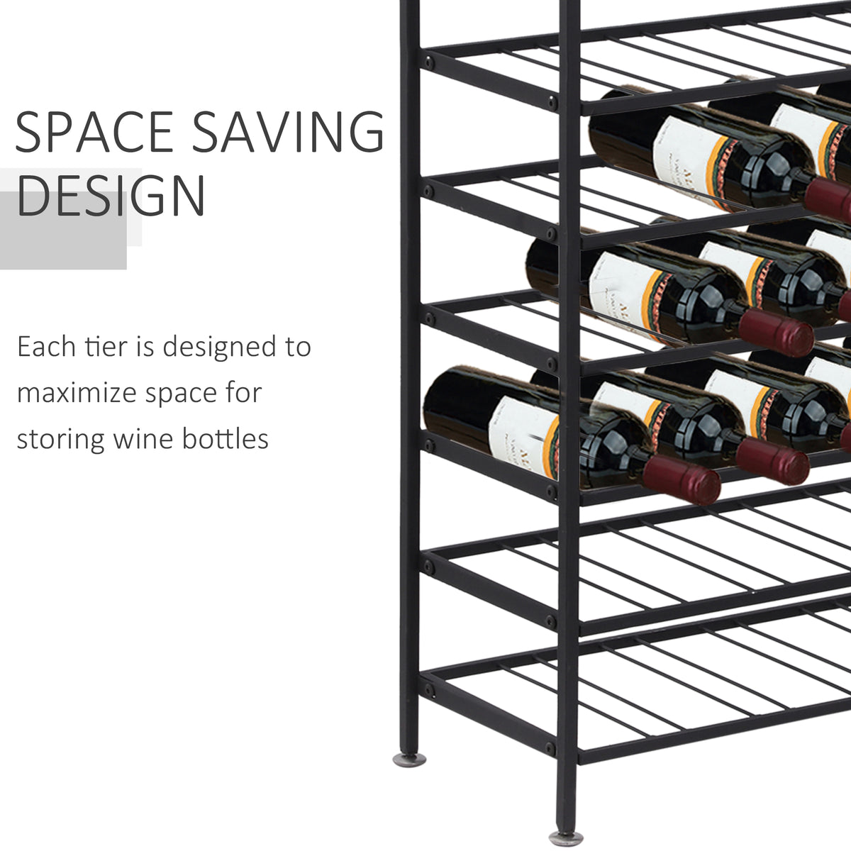 Freestanding metal wine rack 54 bottles