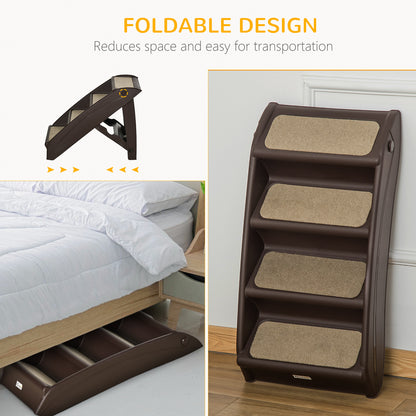 4-level portable folding pet stairs