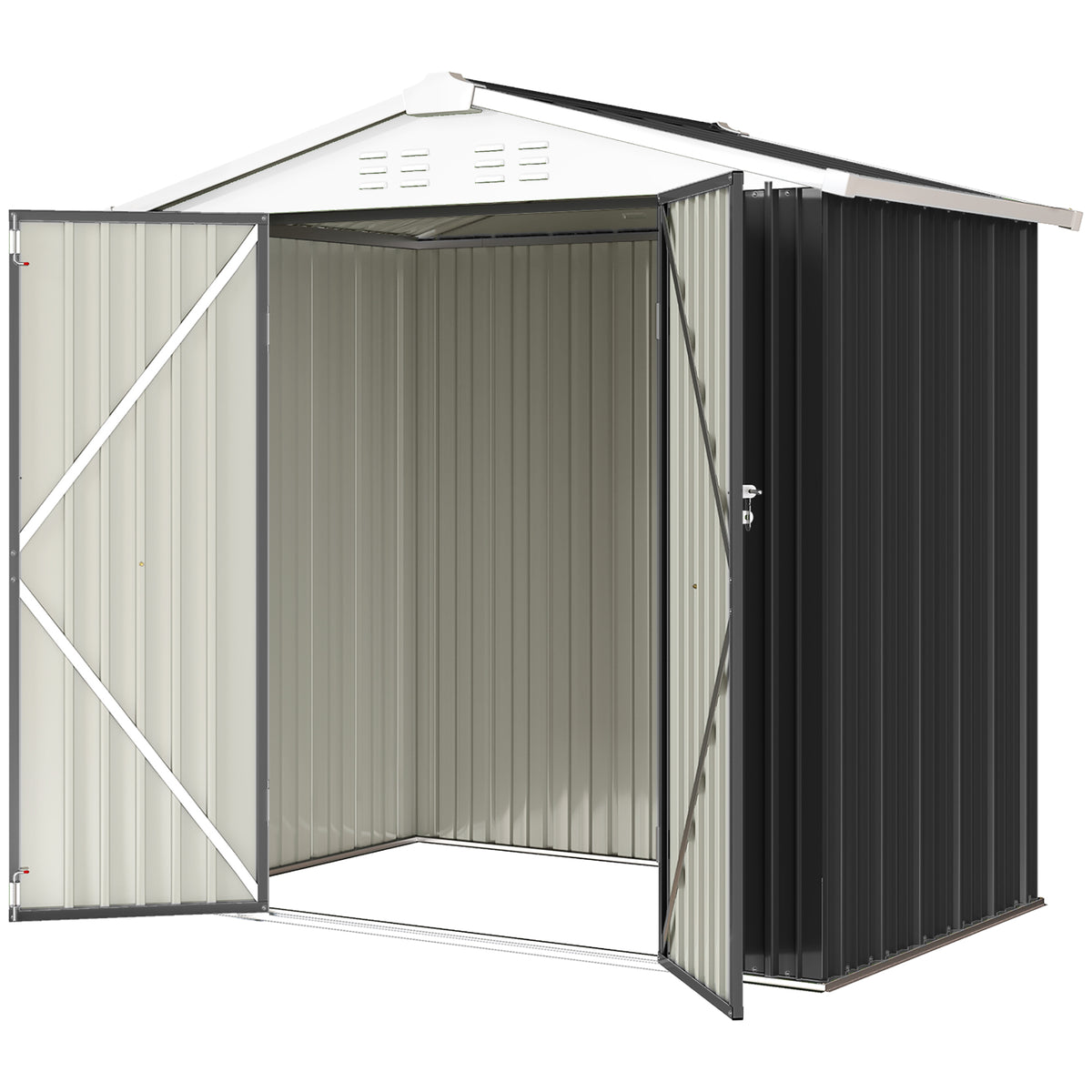 Metal Garden Shed 6.5' x 4' Dual Lockable Doors