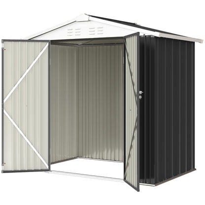 Metal Garden Shed 6.5' x 4' Dual Lockable Doors