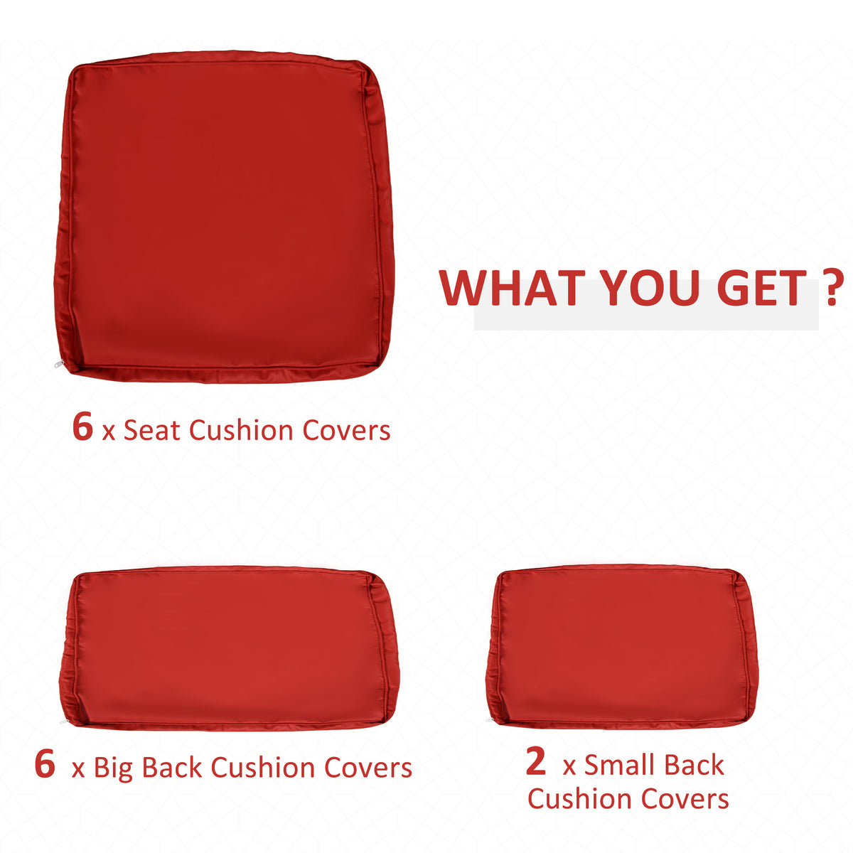 Patio cushion covers set 14 pieces polyester