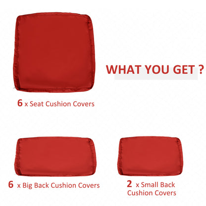 Patio cushion covers set 14 pieces polyester