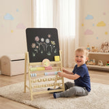 Caballete de arte para niños de madera de doble cara