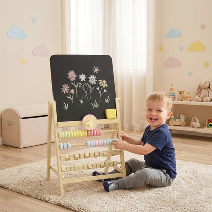 Caballete de arte para niños de madera de doble cara