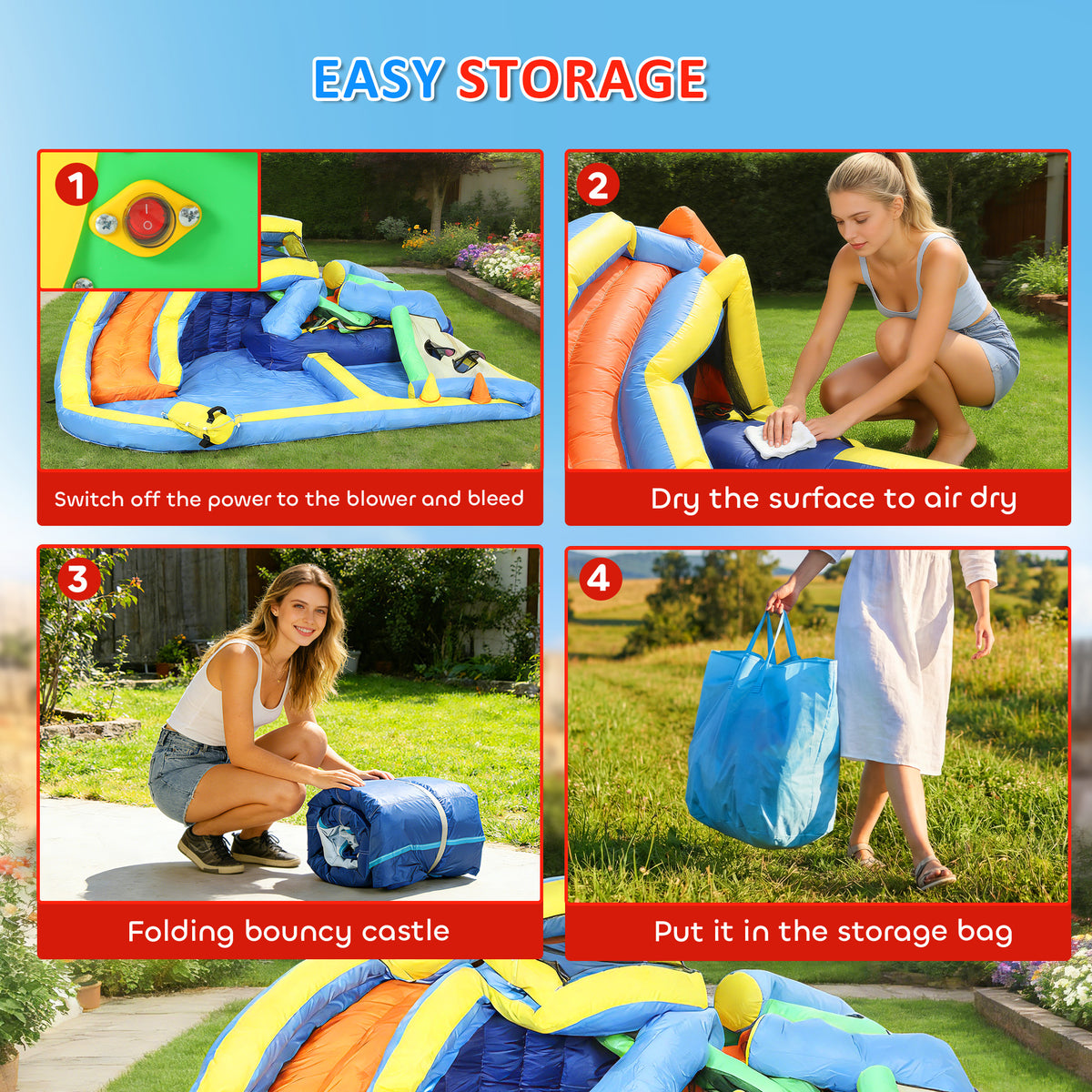 Bouncy Castle for Kids with Slide and Pool