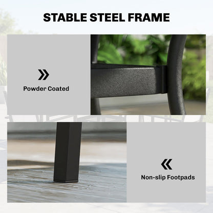5-Piece Outdoor Dining Set with Shelf and Umbrella Hole