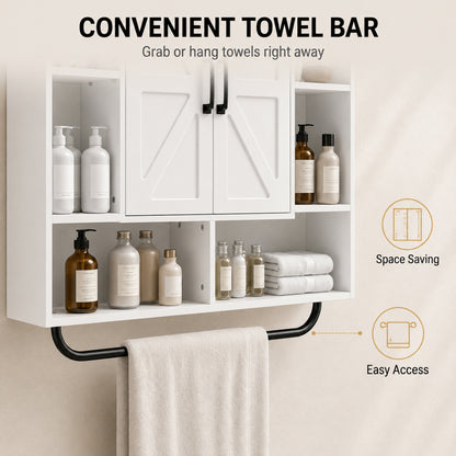 Armario de pared para baño con almacenamiento