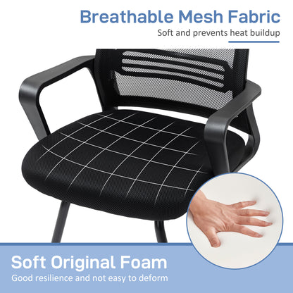 Silla de oficina ergonómica sin ruedas con base de trineo