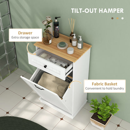 Tilt-Out Laundry Cabinet with Drawer and Basket