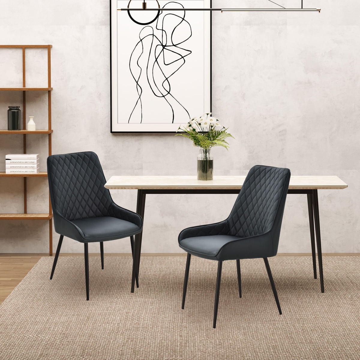 Upholstered dining chairs set of 2