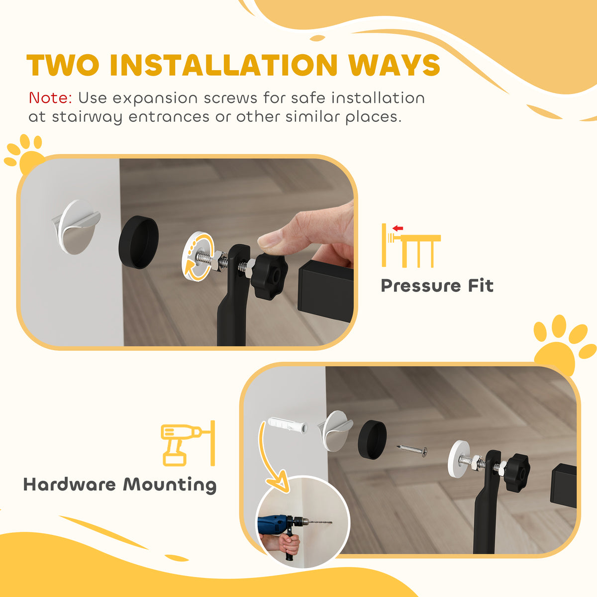 Extra Tall Pet Gate 150 cm with Extensions