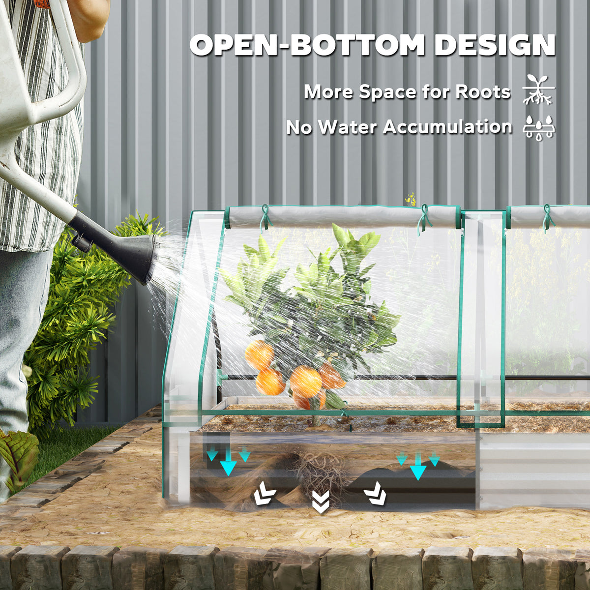 Raised Garden Bed 2-in-1 with Mini Greenhouse