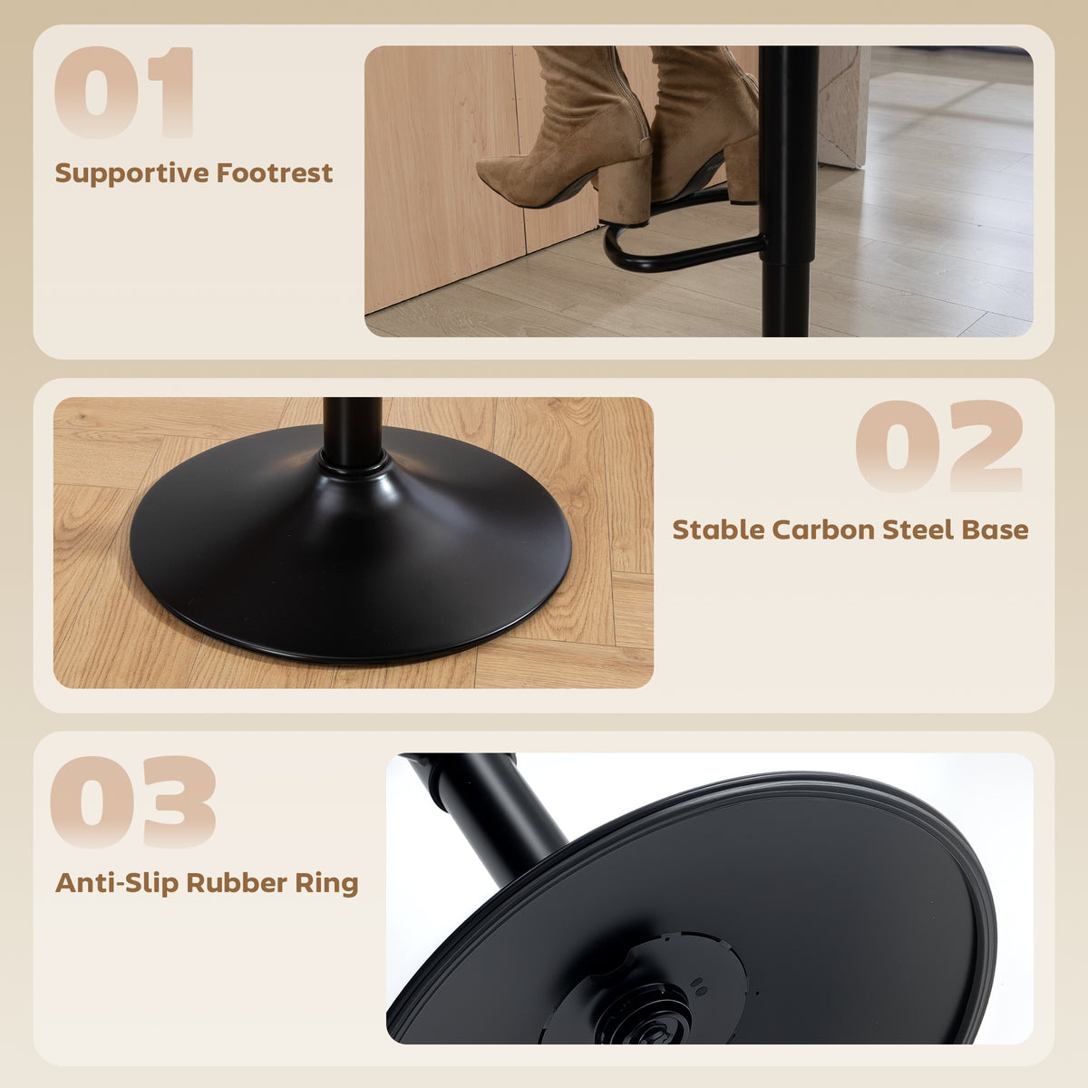 Swivel bar stools adjustable set of 2