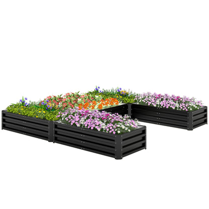 Raised Steel Garden Beds Set of 5 Large Planters