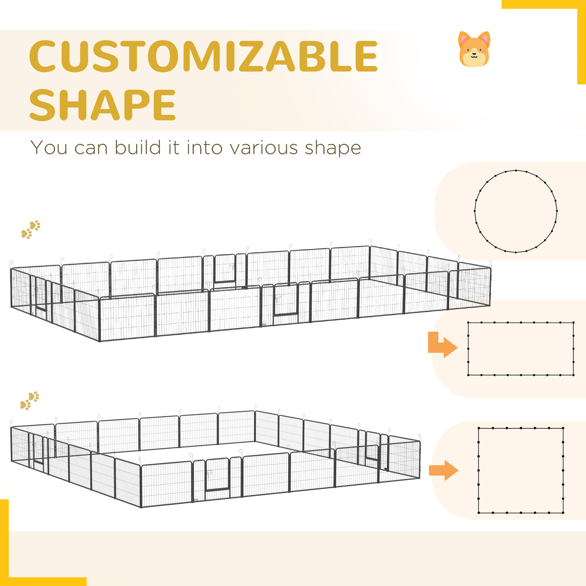 Heavy Duty Dog Playpen 24 Panels — steel