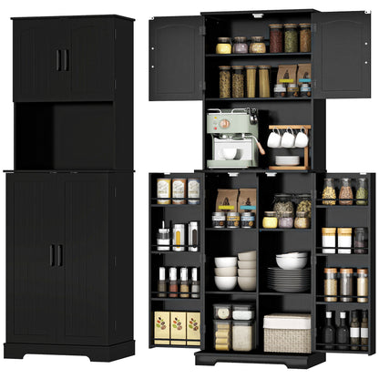Tall farmhouse kitchen pantry storage cabinet 181.5 cm