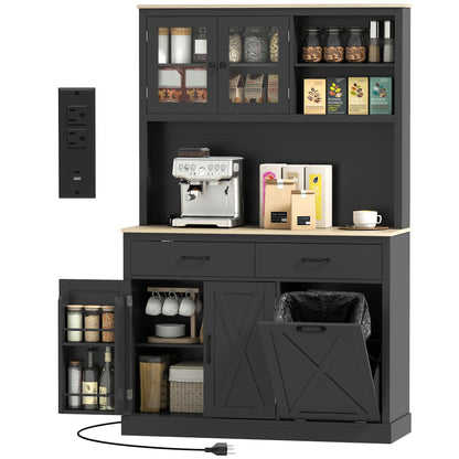Kitchen pantry cabinet with charging station 26 L