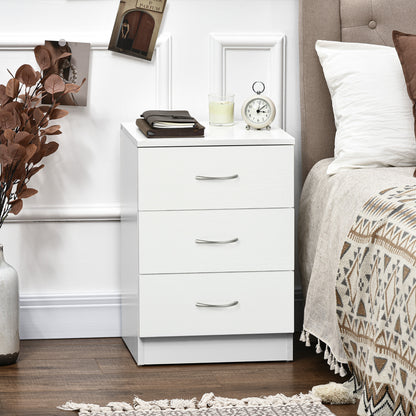 Bedside Table 3 Drawers Modern Design Anti-Tipping