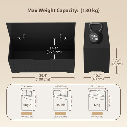 Lift-Top Storage Bench with Safety Hinges