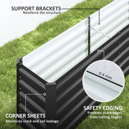  Galvanized Raised Garden Bed 240x40x45cm Outdoor Garden