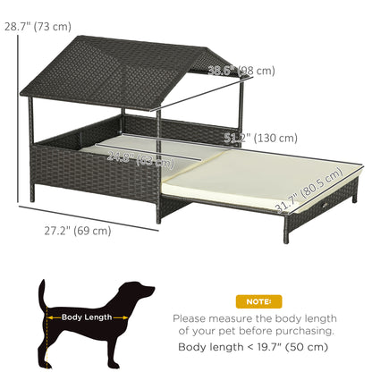 Elevated Dog House with Canopy for Medium Dogs