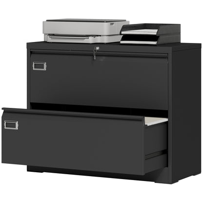 2-Drawer Lockable Steel Lateral Filing Cabinet