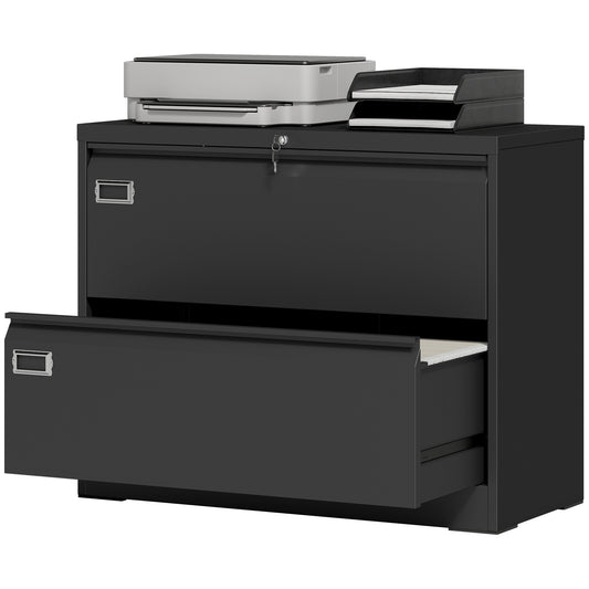 2-Drawer Lockable Steel Lateral Filing Cabinet