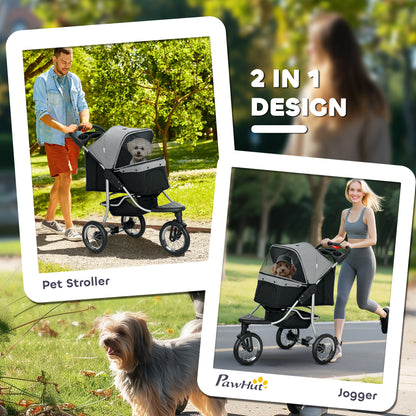 Cochecito plegable de 3 ruedas para perros con toldo ajustable
