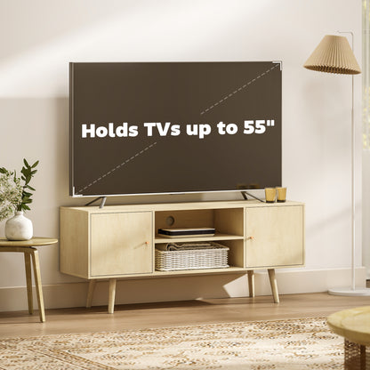 TV stand cabinet with storage shelves