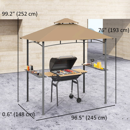 Cenador para barbacoa de doble techo 244 x 152 cm