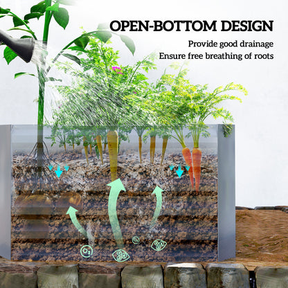 Raised Garden Bed Galvanized Metal 6' × 3'