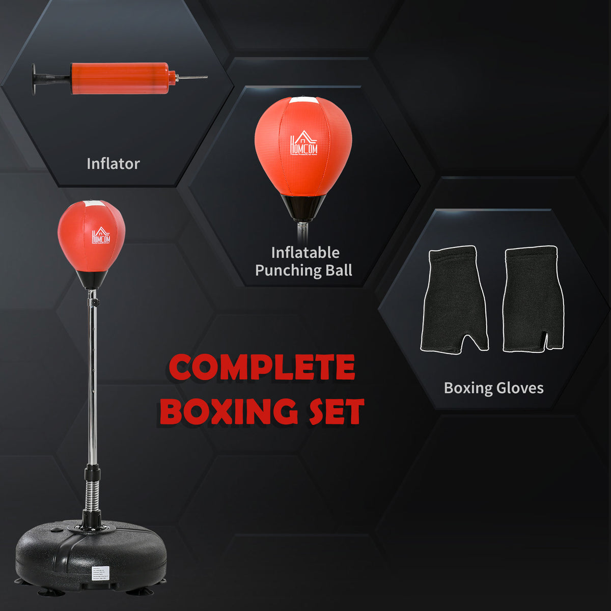Freestanding reflex punching bag with stand