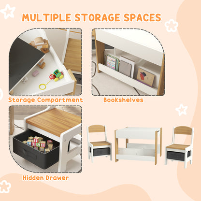 Kids Table and Chair Set with Reversible Tabletop