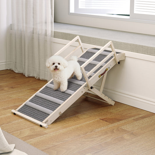 Rampa plegable de madera para perros