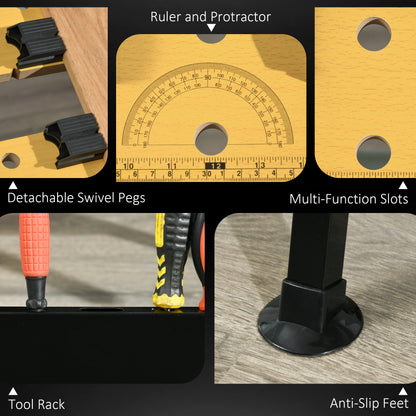 Adjustable Work Bench 6-Level Height Steel Frame
